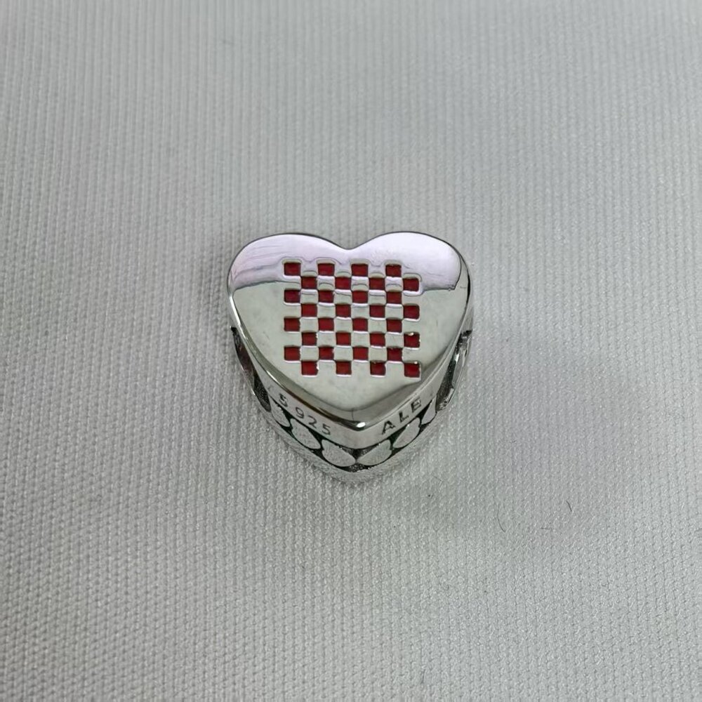 Pandora Croatia Flag Heart Dangle Charm Pendant, S925 Silver Jewelry